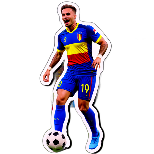 Jucător de fotbal în acțiune