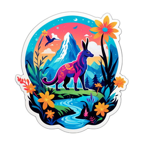 Sticker na Inspirado ng Avatar: Mistikong Nilalang sa Makulay na Kalikasan