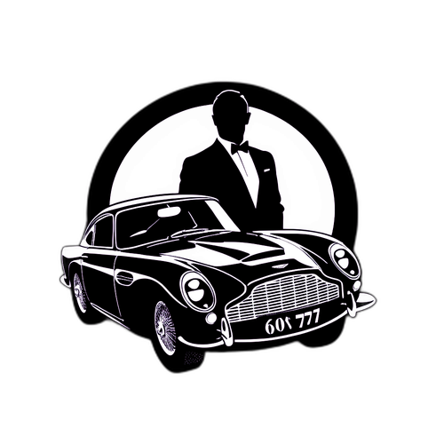 James Bond Silhuet med Aston Martin