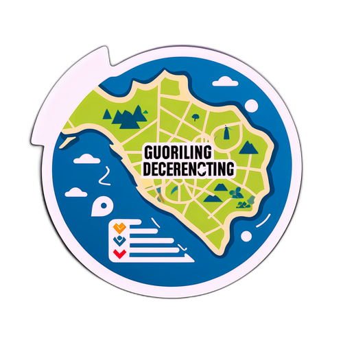 Design de mapa estilizado com elementos de georreferenciamento