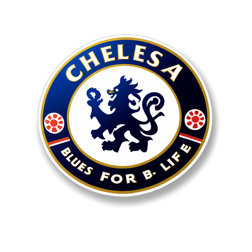 Sticker met Chelsea-logo en slogan 'Blues For Life'