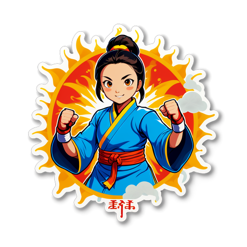 展现孙颖莎斗志的贴纸