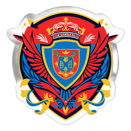 Абстрактний дизайн, що поєднує елементи футболу Бенфіки з традиційним українським мистецтвом