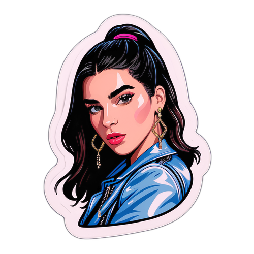 Diseño de sticker inspirado en Dua Lipa