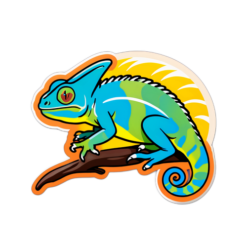 Sticker hình con tắc kè đổi màu theo thời tiết