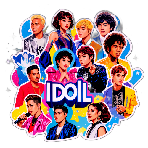 En kollage av idolbilder