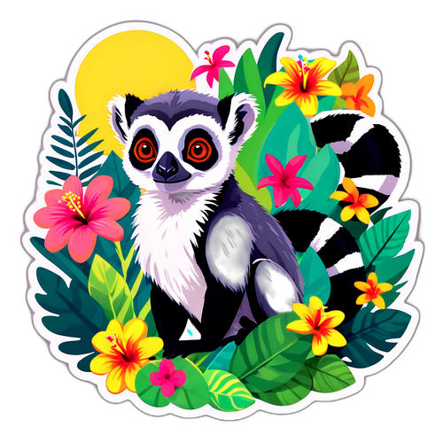Sticker ya Wanyama wa Madagascar