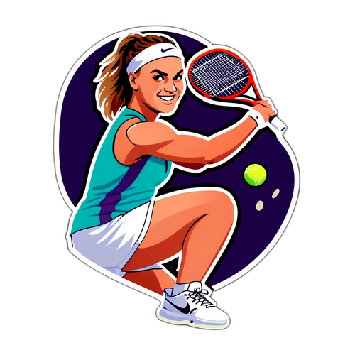 Sticker van Aryna Sabalenka met een tennisracket