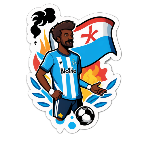 Σχεδίαση φιλάθλου ποδοσφαίρου με σημαία Μαρσέιγ