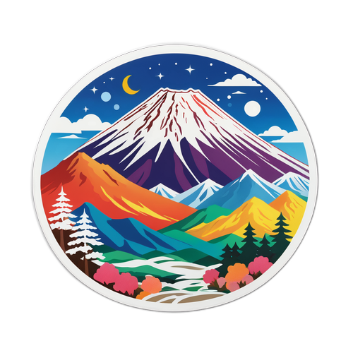 御嶽山の四季の風景コラージュ