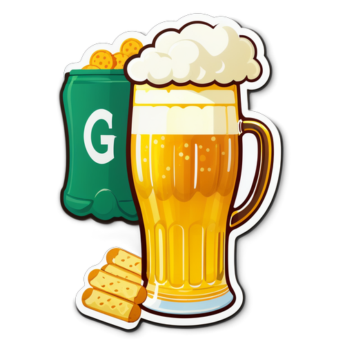 Diseño de jarra de cerveza y aperitivos