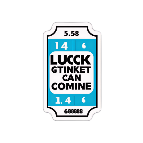 Arte de um bilhete Quina 6858 com números brilhantes e a frase 'A Sorte Pode Vir!'