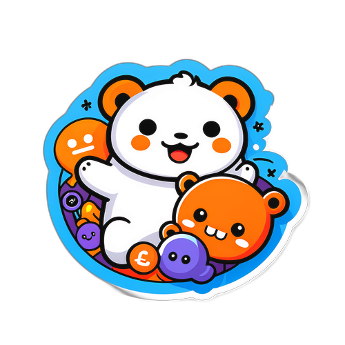 Isang Modernong Sticker na May Reddit Logo at mga Playful Doodles