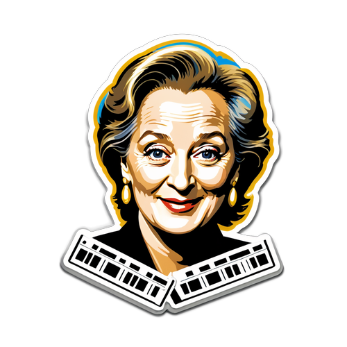 Aufkleber mit Meryl Streep im Filmrollen-Design
