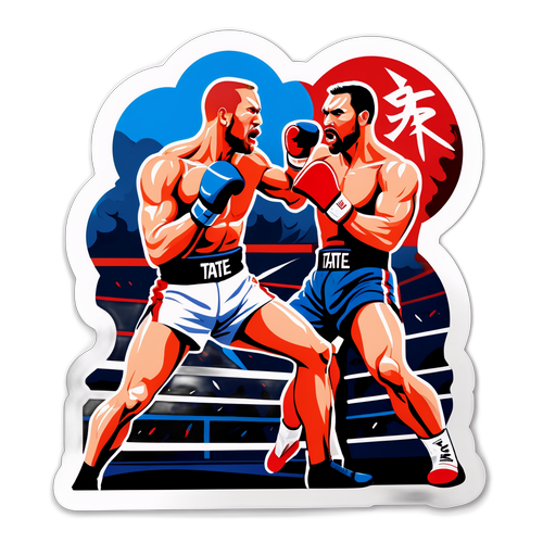 Aufkleber, der den Kampf von Andrew Tate darstellt