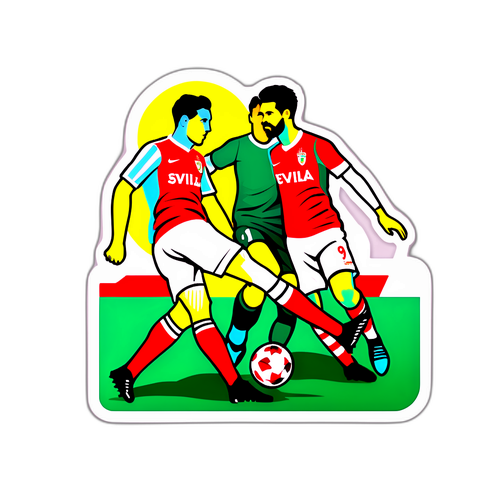 Phù hiệu hiện đại featuring cầu thủ Sevilla và Elche tranh bóng trên sân