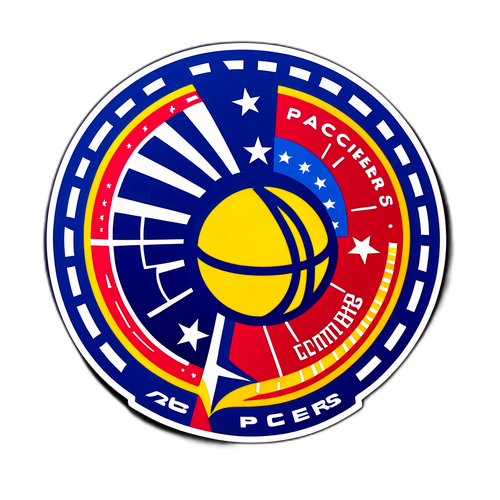 Stylized Basketball with Team Logos