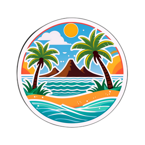 Sticker tropikalny z Mauritiusem