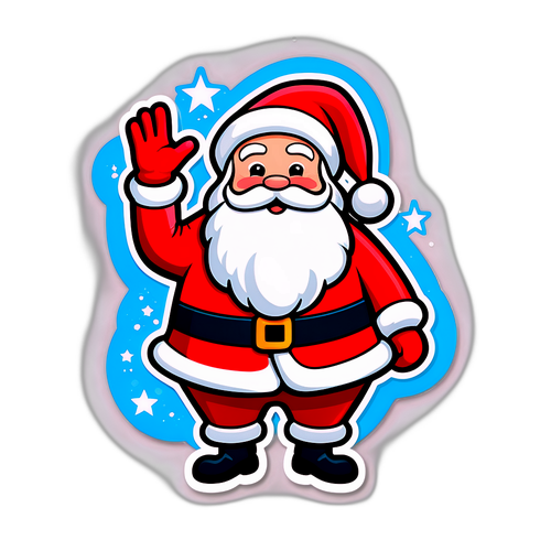 Santa Claus met Sterren Sticker
