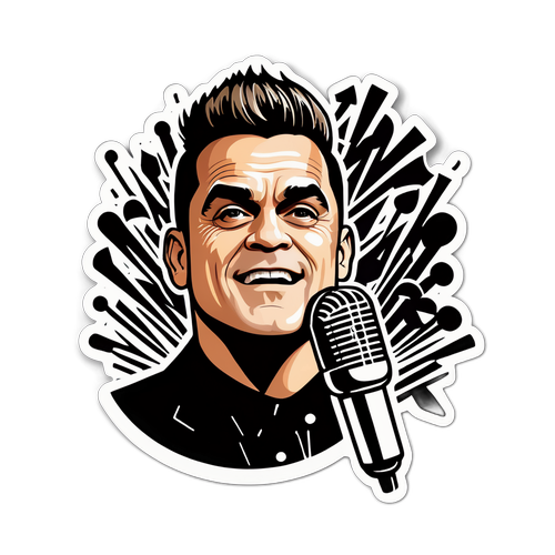 Robbie Williams Med Mikrofon