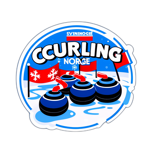 Curlingsteiner med teamflagg