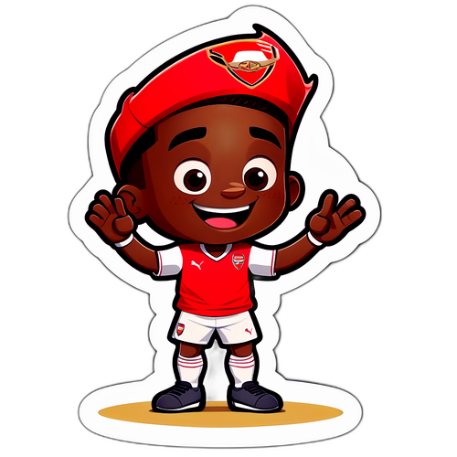 การ์ตูนตัวละครนักฟุตบอลในชุดอาร์เซนอล