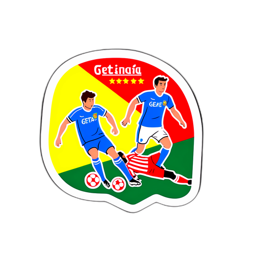 Samolepka s fotbalovými symboly Getafe a Girony