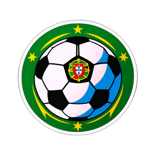 Sticker mit stylisiertem Fußball und Portugal FC Logo
