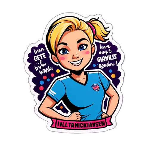 Et motiverende klistremerke av Veronica Kristiansen som oppfordrer til lagarbeid