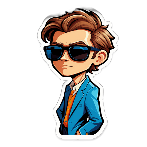 Autocollant stylisé d'Hadrien Clouet avec lunettes de soleil