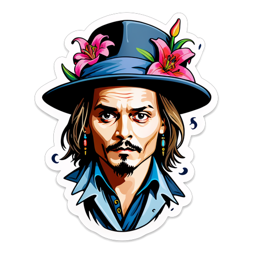 Chic Johnny Depp Klistremerke med Lekne Elementer