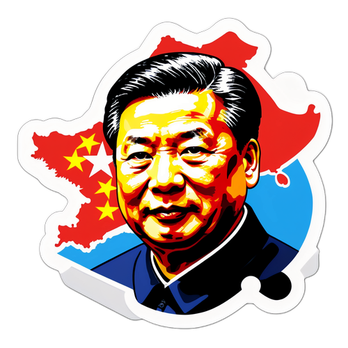 Etichetă cu Harta Chinei și Fața lui Xi Jinping