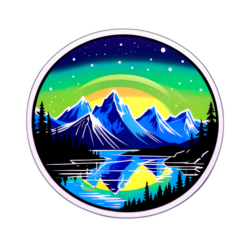 Scenisk klistremerke med Sørreisa landskap