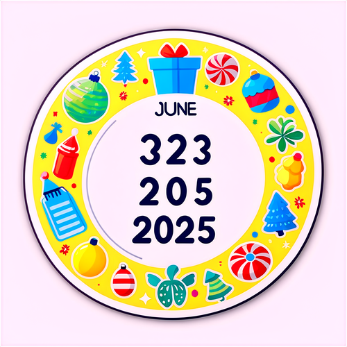 Calcomanía con un calendario destacando los festivos de junio de 2025