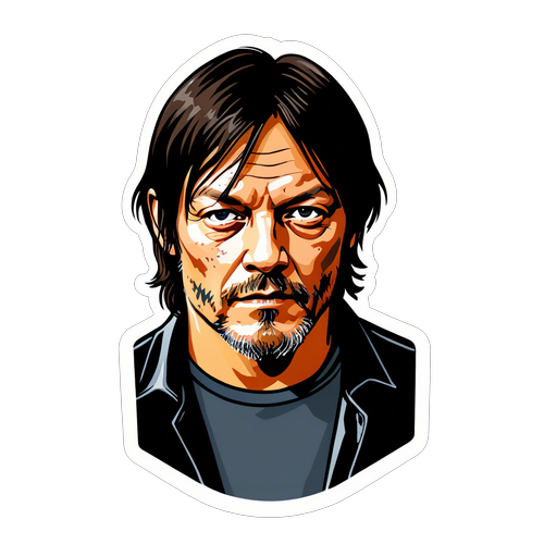 ¡Increíble! El Sticker que Rinde Homenaje a Norman Reedus y Captura su Esencia Cinematográfica