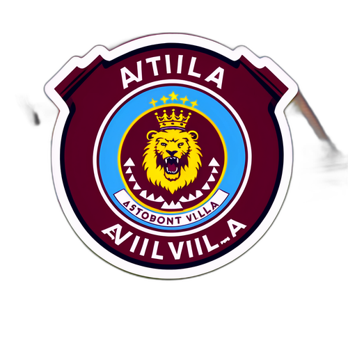 Actionfylt Aston Villa klistremerke med et brølende publikum