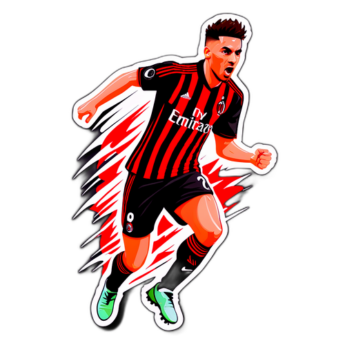 Αυτοκόλλητο σχεδίασης εμπνευσμένο από παίκτη της AC Milan σε κίνηση
