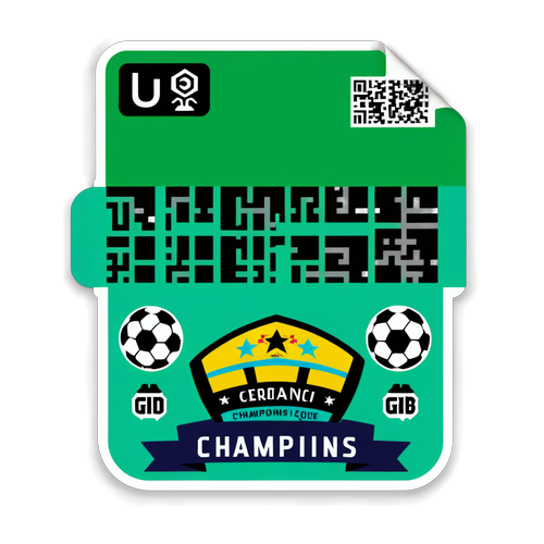 Autocolant interactiv cu QR code pentru finala Ligii Campionilor