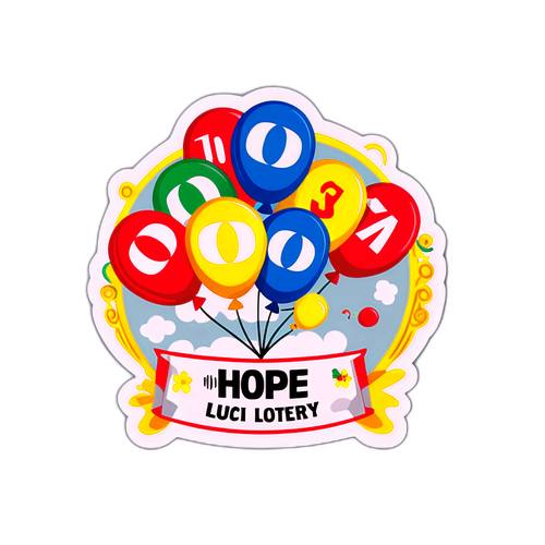 Sticker vé số miền Trung với bóng bay