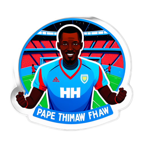 Klistermerke av Pape Thiaw med motivasjonsquote
