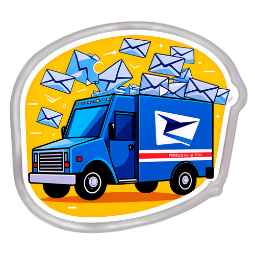 Masayang Sticker ng USPS Truck