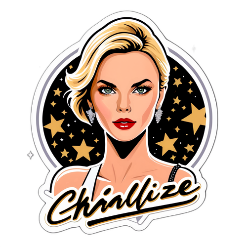 Stylová nálepka s Charlize Theron