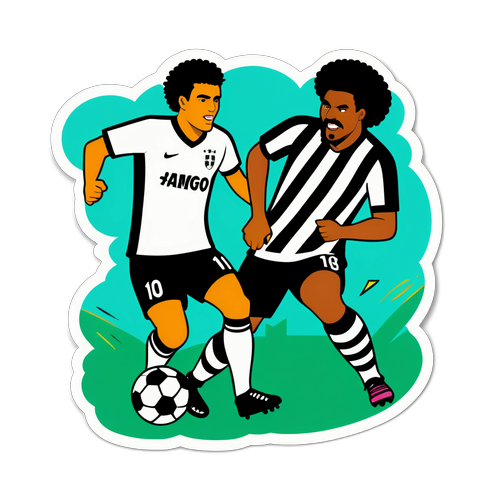 Un divertente adesivo di una partita di calcio tra Botafogo e Mirassol