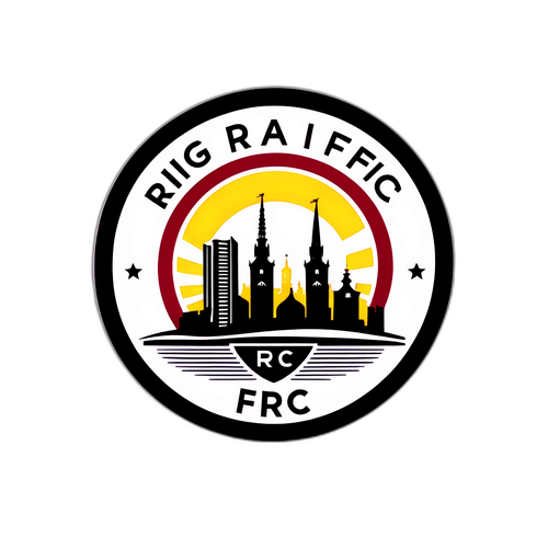 Emblema ya Riga FC na Mandhari ya Jiji la Riga