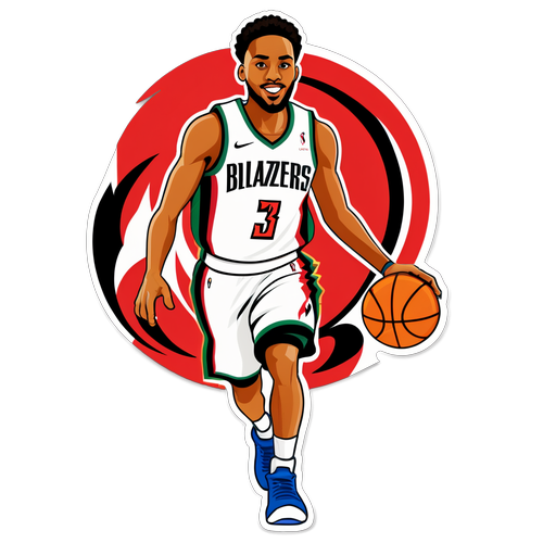 Sticker ng Trail Blazers vs Jazz na Puno ng Basketball