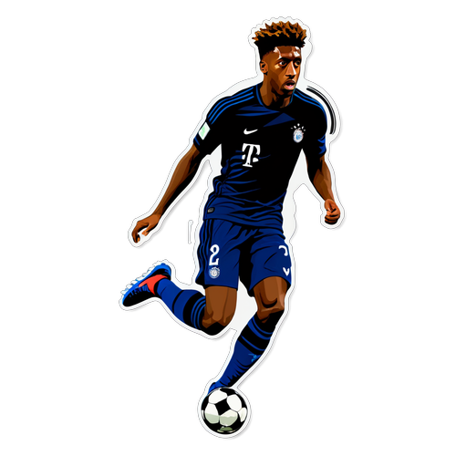 Uchawi wa Kingsley Coman: Picha ya Kusisimua Inayoonyesha Mbio za Soka!