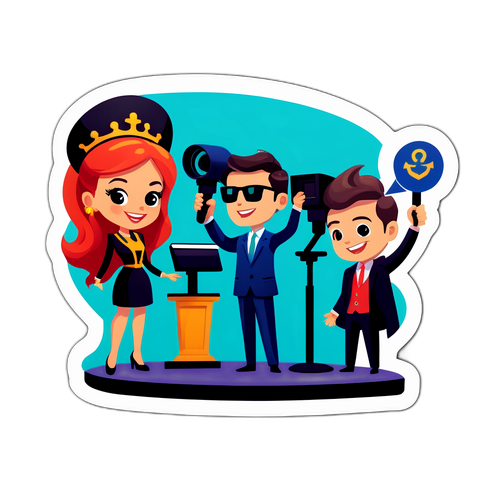 Cena do Fantástico com âncoras carismáticos