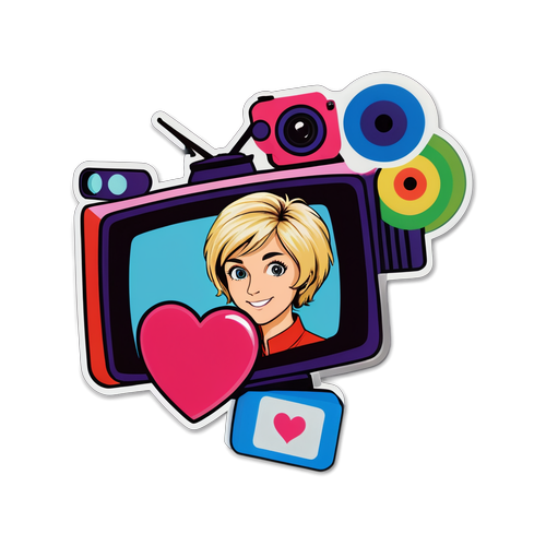 Sticker di Maria De Filippi con Cuore e Televisione