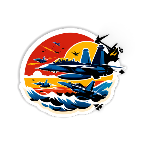 Adventurous Navy Pilots Sticker Design