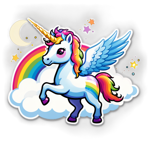 The Magical Unicorn: Unleash Your Imagination with This Enchanting Sticker!